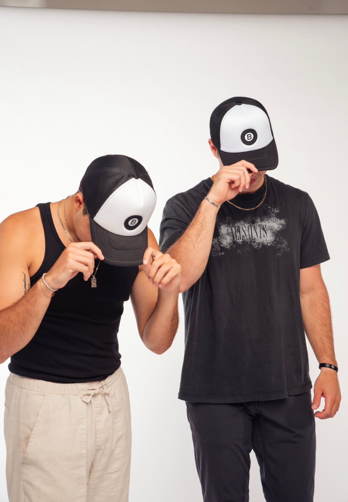 "B" Eight Ball Hat Black