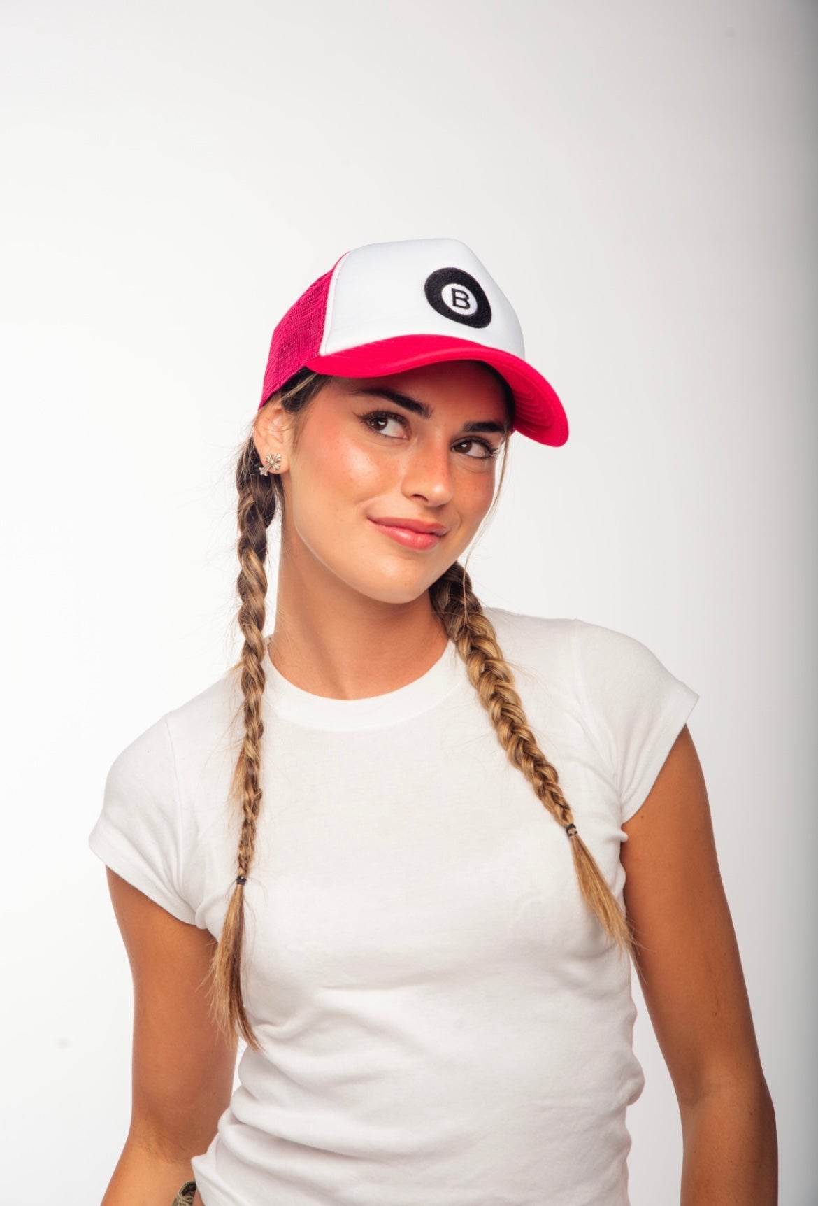 "B" Eight Ball Hat Pink