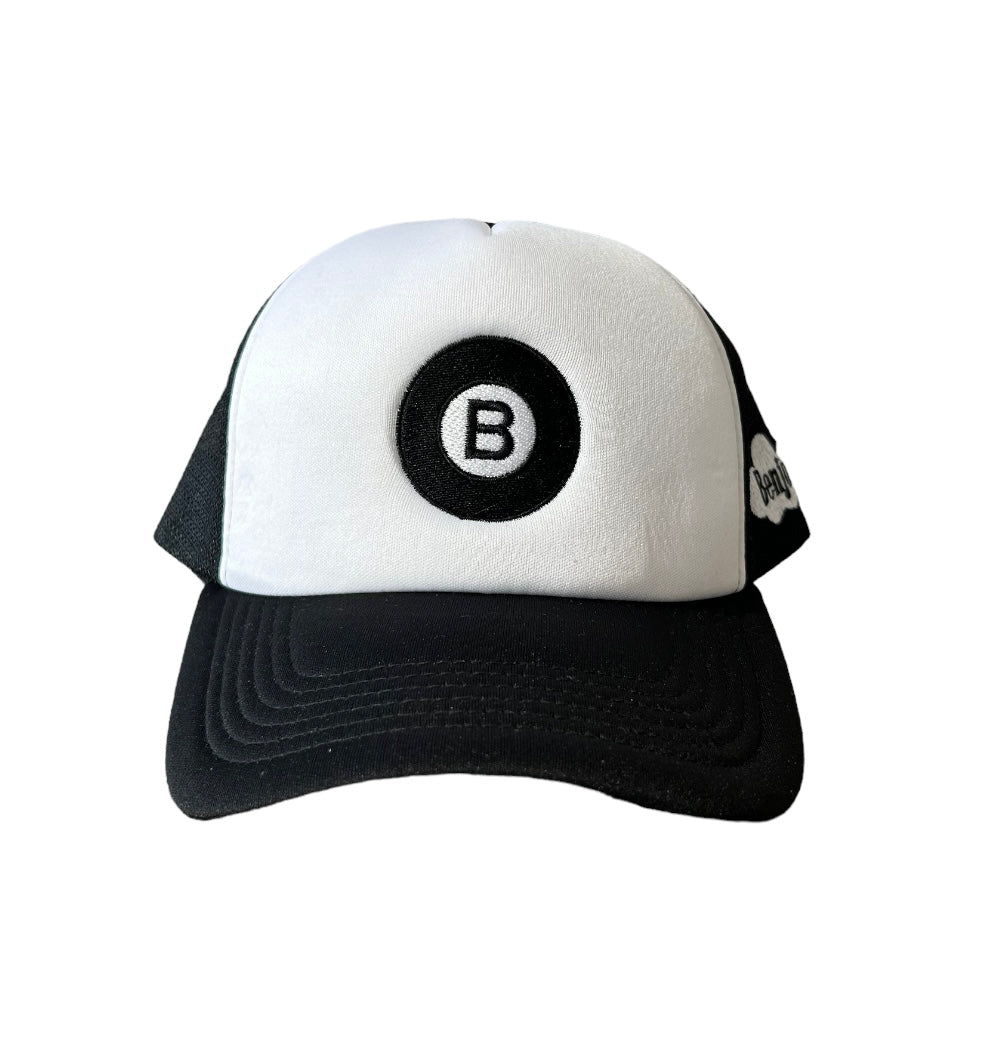 "B" Eight Ball Hat Black